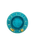 Vintage Zodiac Teal & Gold Ceramic Ashtray