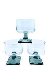 Vintage Federal Glass Nordic Midnight Sherbert Glasses, Set of 3