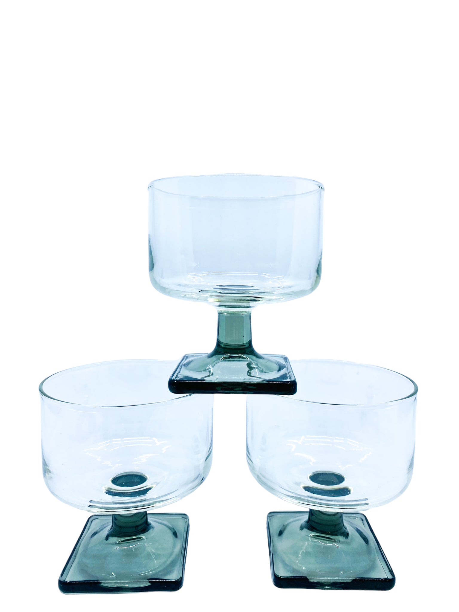 Vintage Federal Glass Nordic Midnight Sherbert Glasses, Set of 3