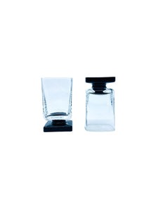 Vintage DiSaronno Black Pedestal Glasses, Pair