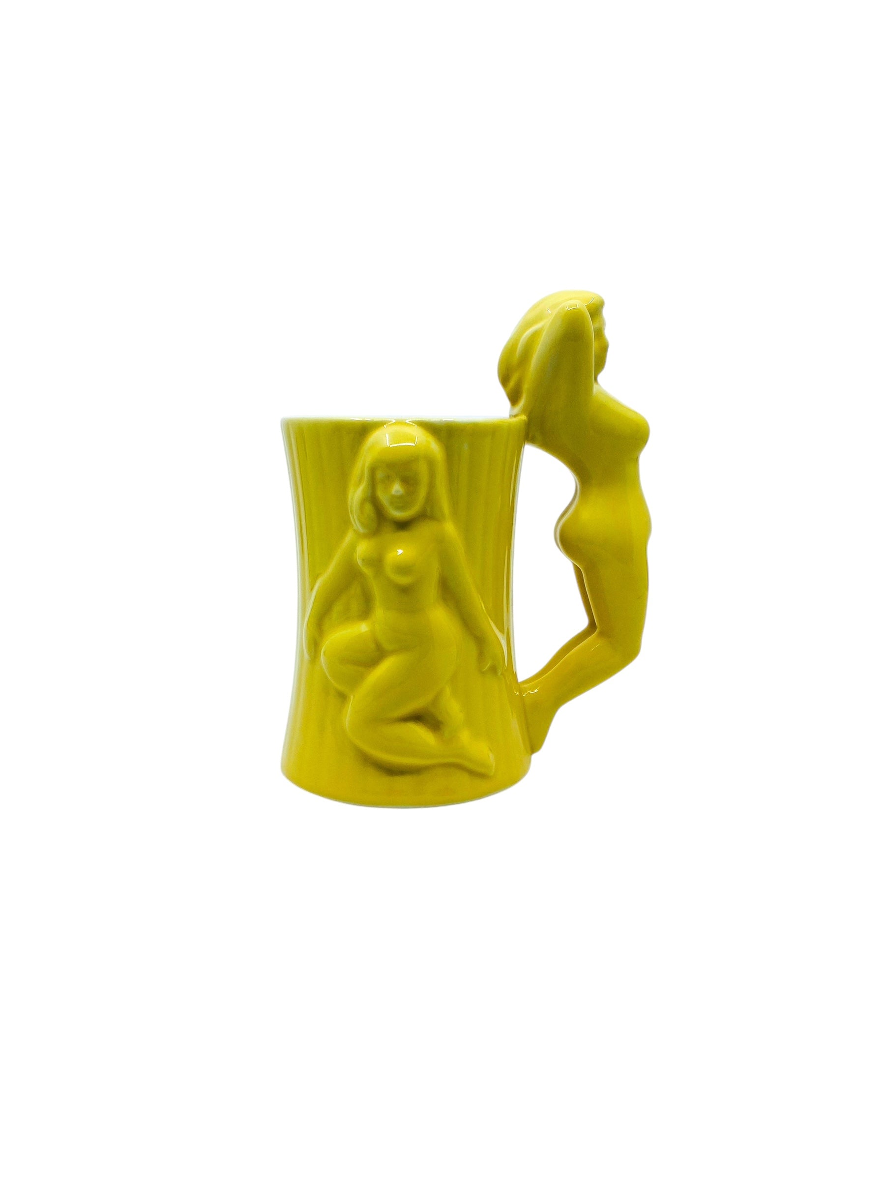 Fishs Eddy Yellow Pin-up Girl Mug