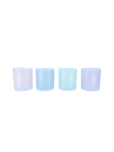 Vintage Prisma Pastel Stripe Double Old Fashioned Glasses, Set of 4