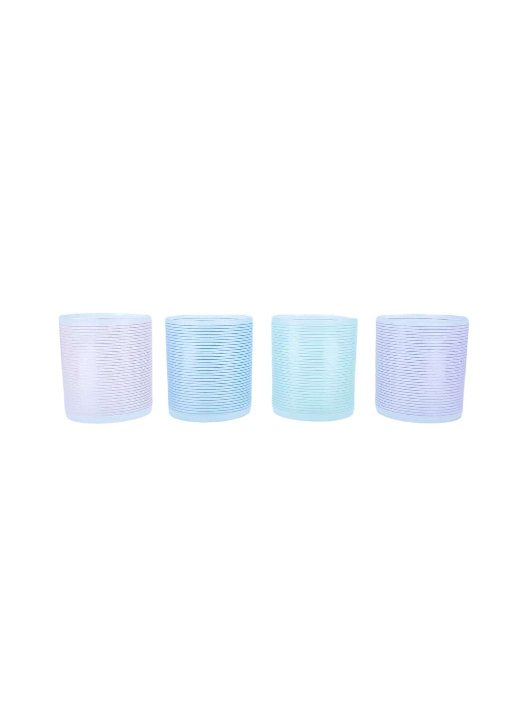 Vintage Prisma Pastel Stripe Double Old Fashioned Glasses, Set of 4