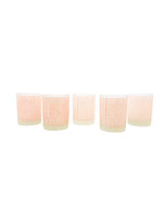 Vintage Tastesetter Frosted Coral Lowball Glasses, Set of 5