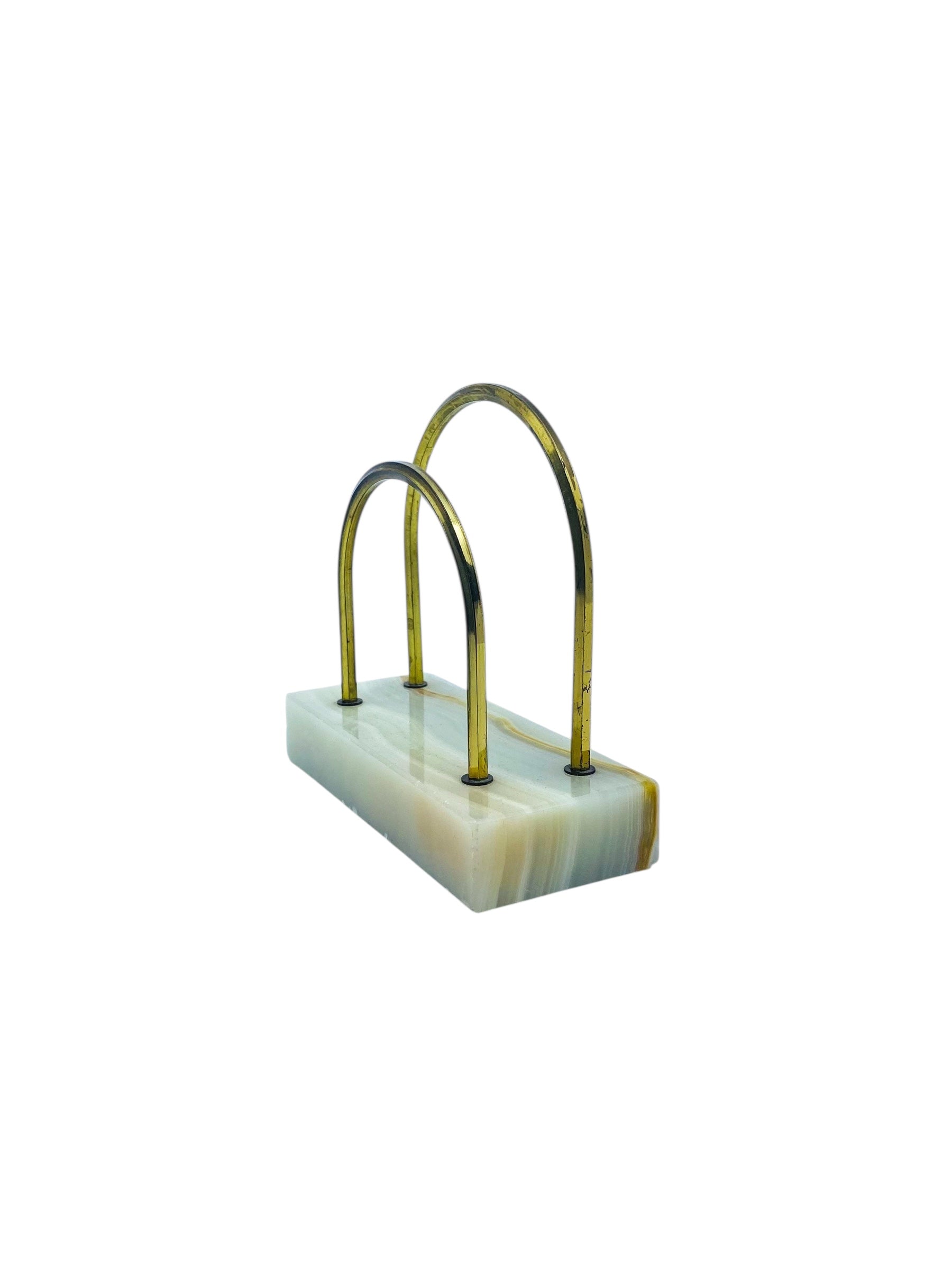Onyx & Brass Mail Holder