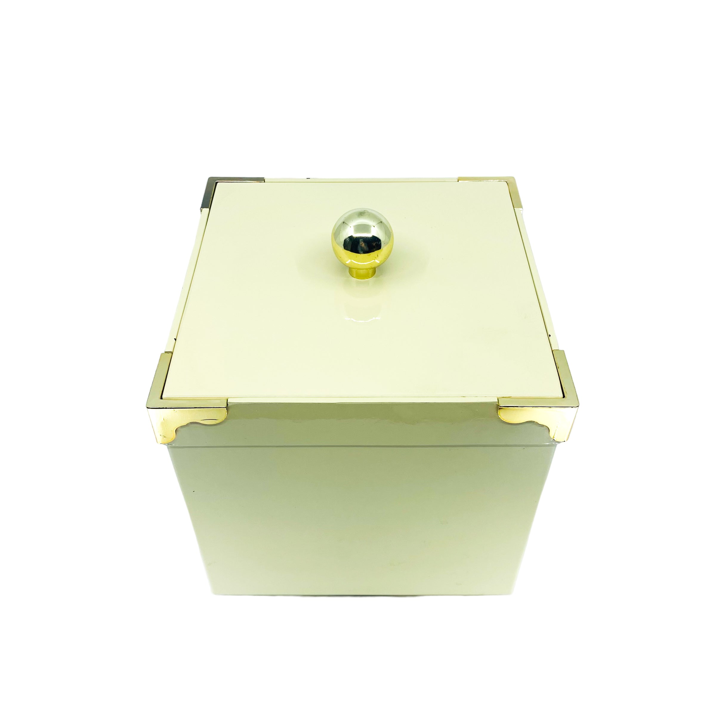 Vintage Georges Briard Cream and Gold Ice Bucket & Tray Set, Japan
