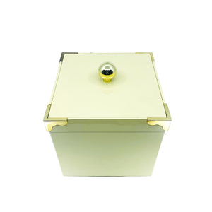 Vintage Georges Briard Cream and Gold Ice Bucket & Tray Set, Japan