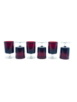 Vintage Luminarc France “Cavalier” Ruby Red Glasses, Set of 6