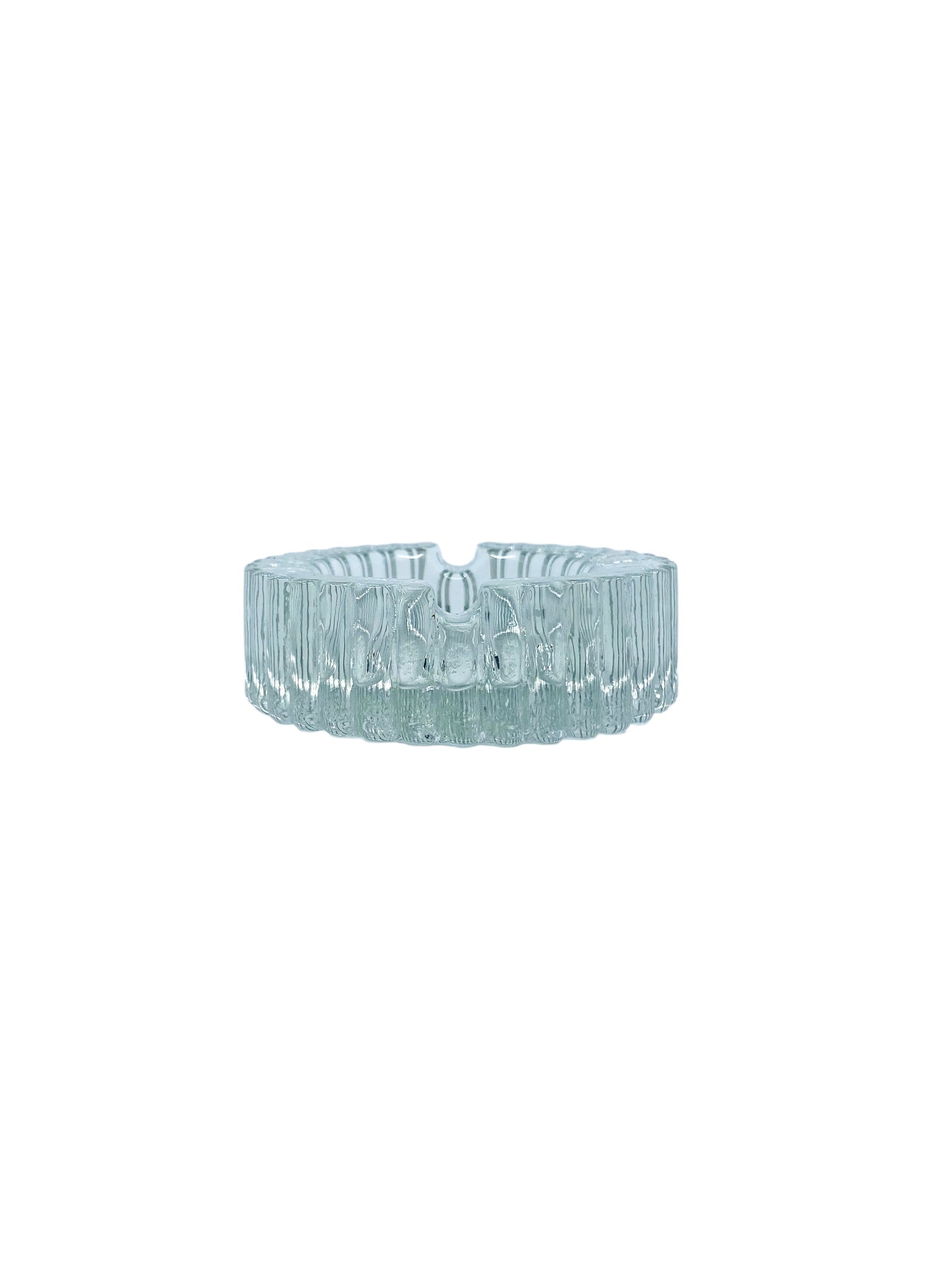 Vintage Scandinavian Art Glass Crystal Ashtray