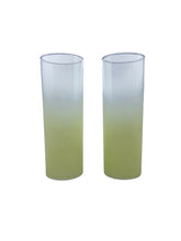 Vintage Federal Glass Yellow Ombre Tallboys, Pair