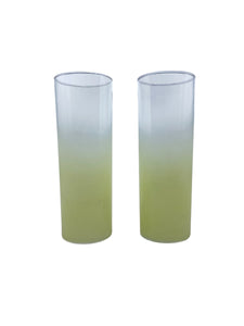 Vintage Federal Glass Yellow Ombre Tallboys, Pair