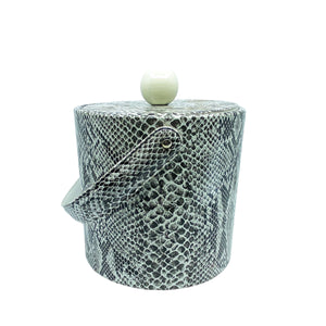 Vintage Black & White Snakeskin Ice Bucket