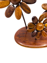 Vintage Teak Wood Flower Sculpture, Costa Rica