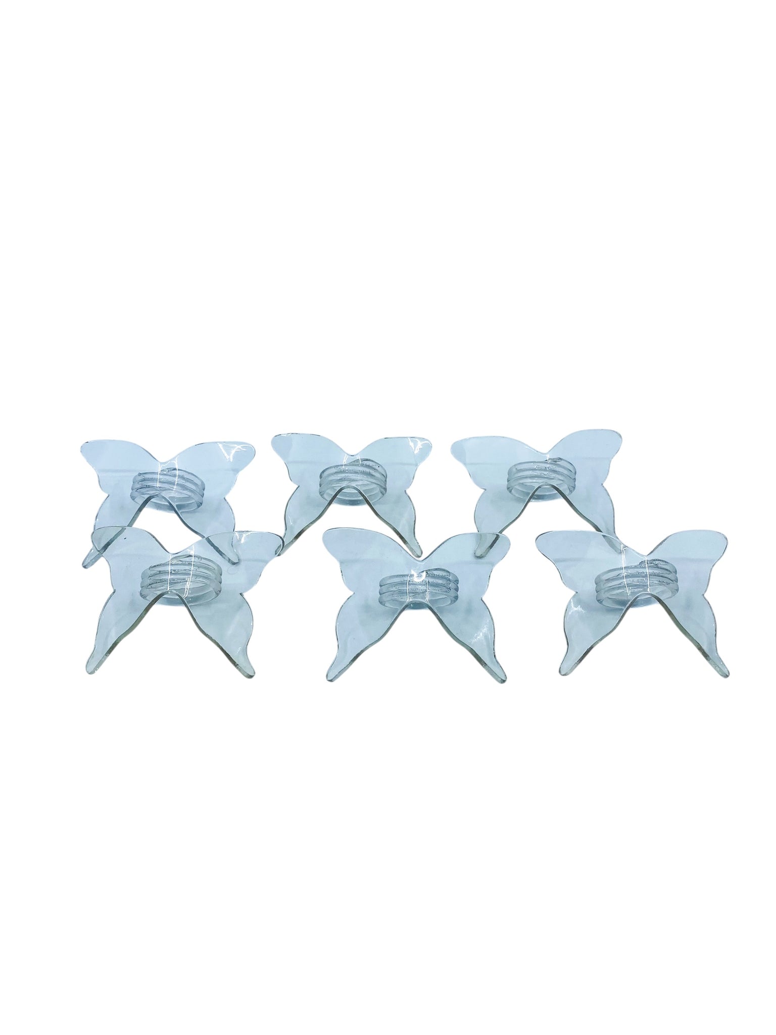 Lucite Butterfly Napkin Rings, Set of 6