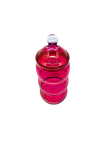 Vintage Imperial Glass Co. Cranberry Apothecary Jar with Lid