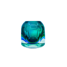 Vintage Flavio Poli for Seguso Sommerso Blue-Green Italian Murano Glass Bud Vase