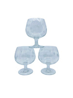 Vintage 1950’s Crystal Etched Starburst Brandy Sniffers, Set of 3