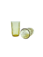 Vintage Anchor Hocking Wood Grain Amber Juice Glasses, Set of 2