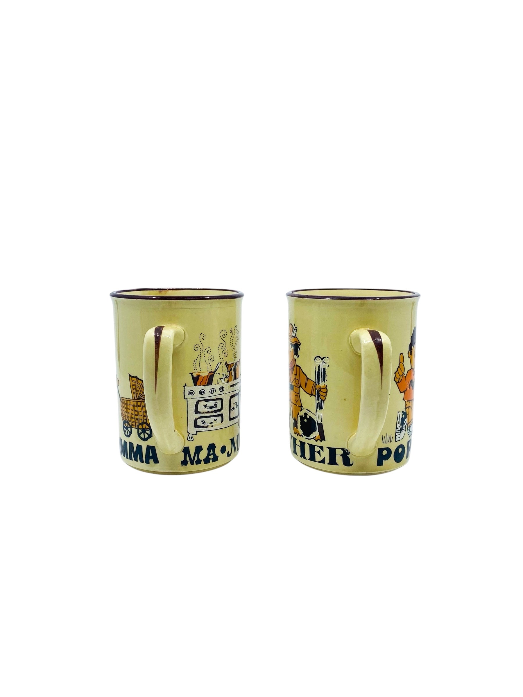 Vintage 1960’s Mother & Father Mugs, Japan