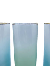 Vintage Federal Glass Multicolor Ombre Tallboys, Set of 4
