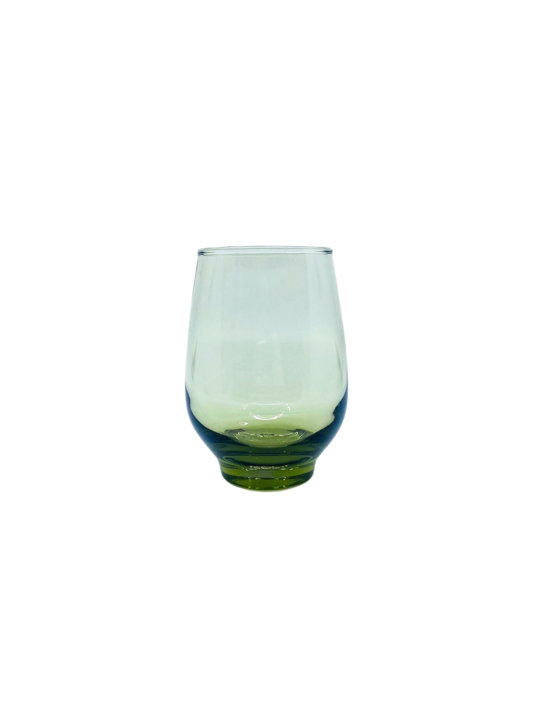 Vintage Libbey Avocado Green Temp Glasses, Pair