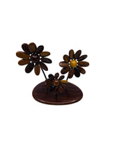 Vintage Teak Wood Flower Sculpture, Costa Rica