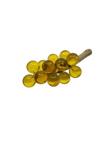 Vintage Yellow Amber Lucite Grapes Cluster, Large