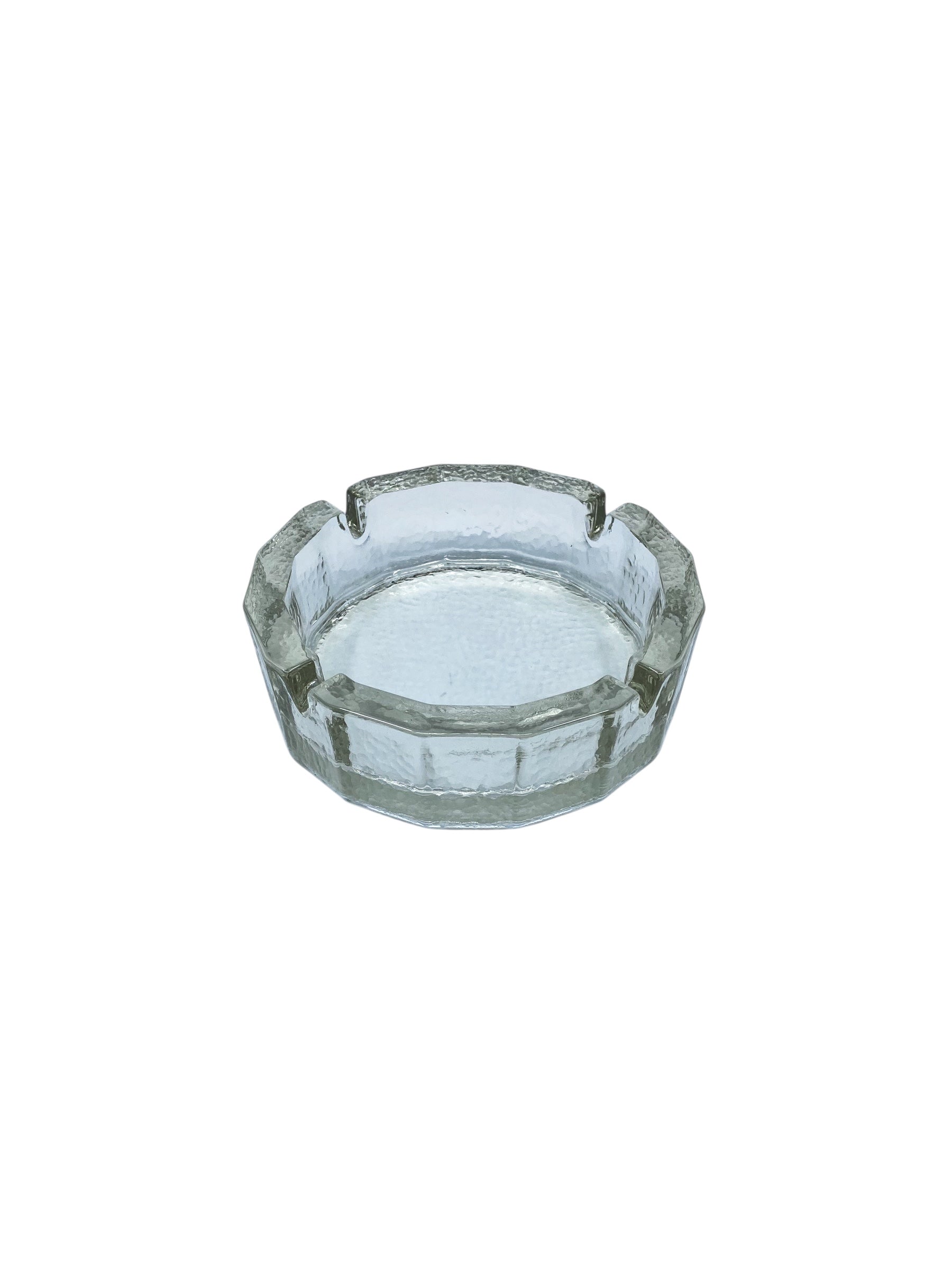 Vintage Blenko Bamboo Shaped Glass Ashtray, Large