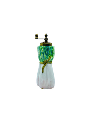 Vintage Ceramic Spring Onion Pepper Mill, Italy