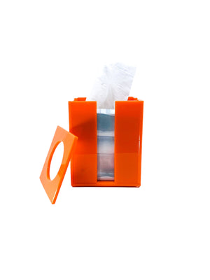 Vintage Orange Acrylic Square Tissue Holder