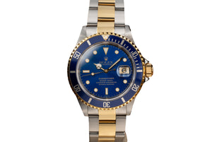 1999 Rolex Two-tone Submariner Blue Swiss Only Dial, Box & Papers