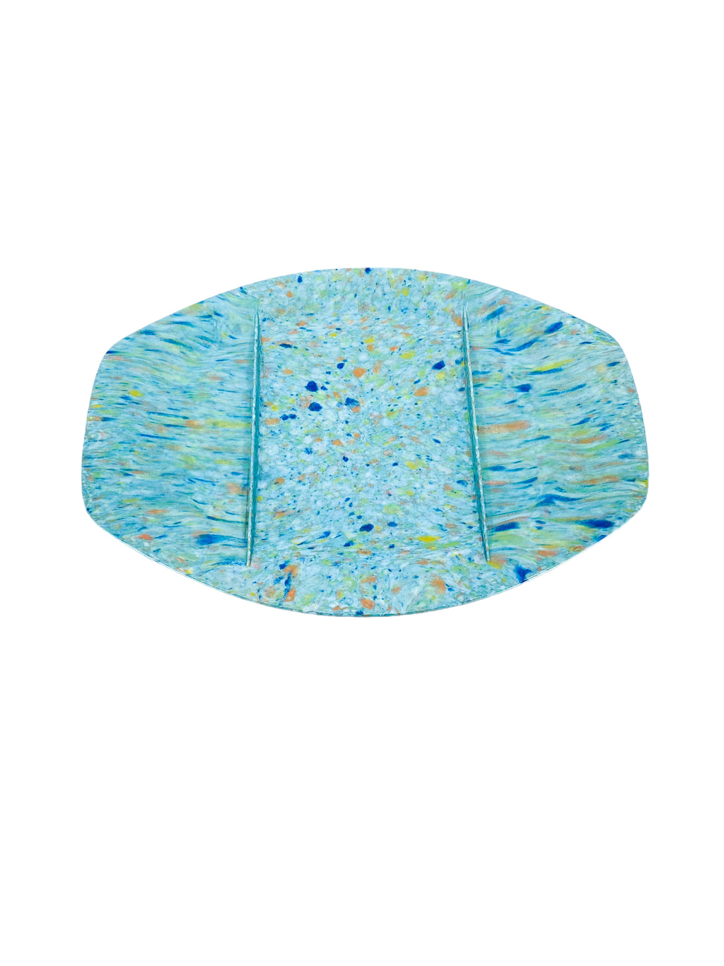 Vintage Oneida Blue Confetti Melamine Divided Serving Platter
