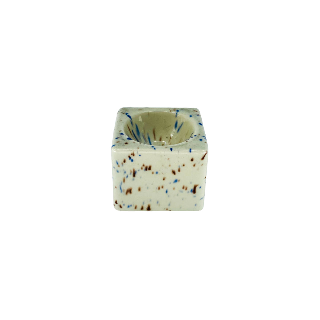 Vintage Speckled Ceramic Square Ring Drop, Germany