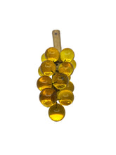 Vintage Yellow Amber Lucite Grapes Cluster, Large