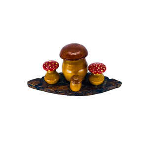 Vintage Mushroom Wooden Statue