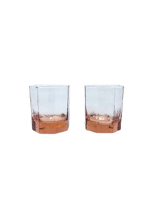 Vintage Libbey Pink Facets Glasses, Pair