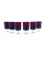 Vintage Luminarc France “Cavalier” Ruby Red Glasses, Set of 6