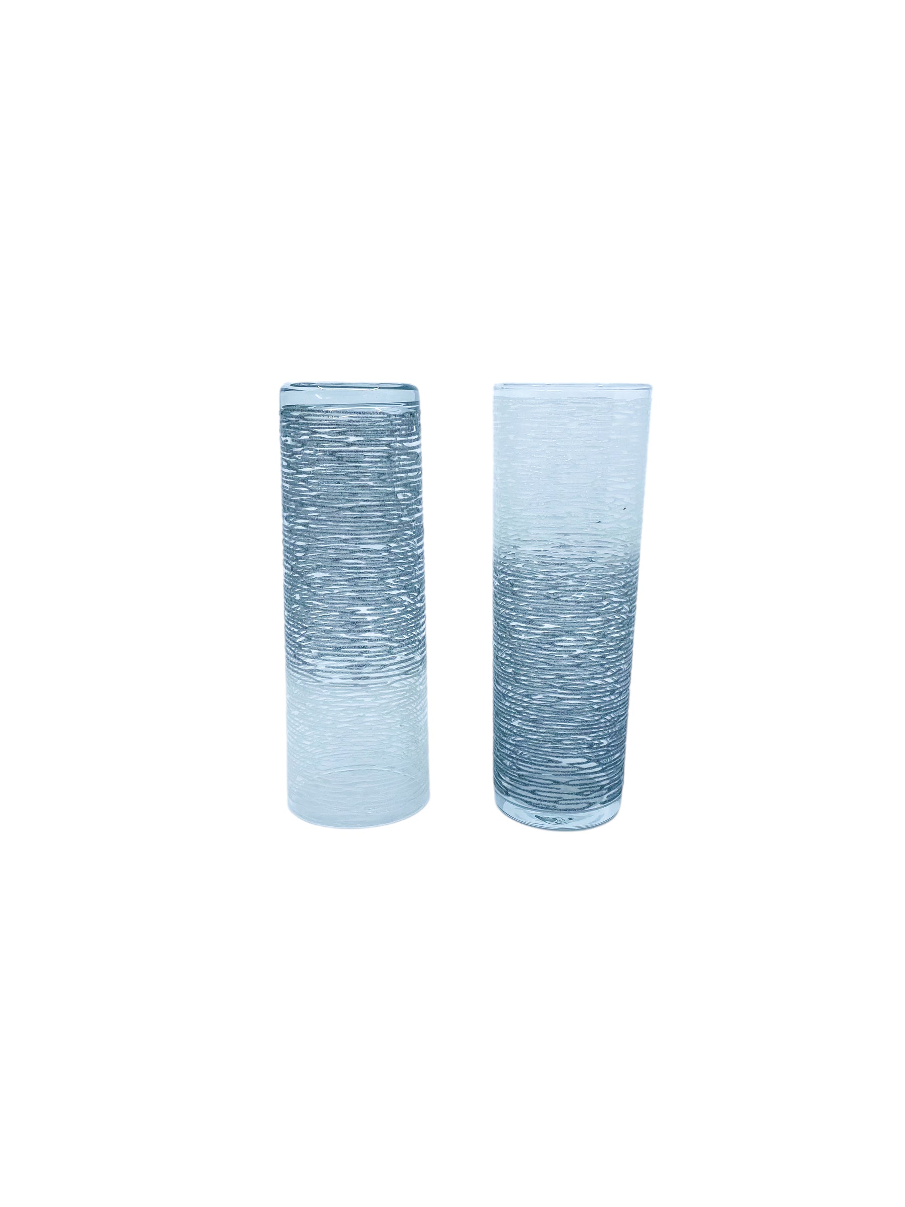 Vintage Libbey Gray Ombre Textured Tom Collins Glasses, Set of 4