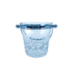 Vintage Silver Plated Crystal Cut Ice Bucket + Tongs