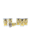 Vintage Mid-Century Gold Royal Crown Highball Cocktail Glasses, Set of 6