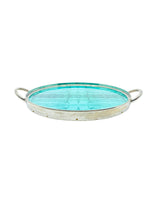 Vintage 1970’s Italian Silverplate Malchite Design Tray