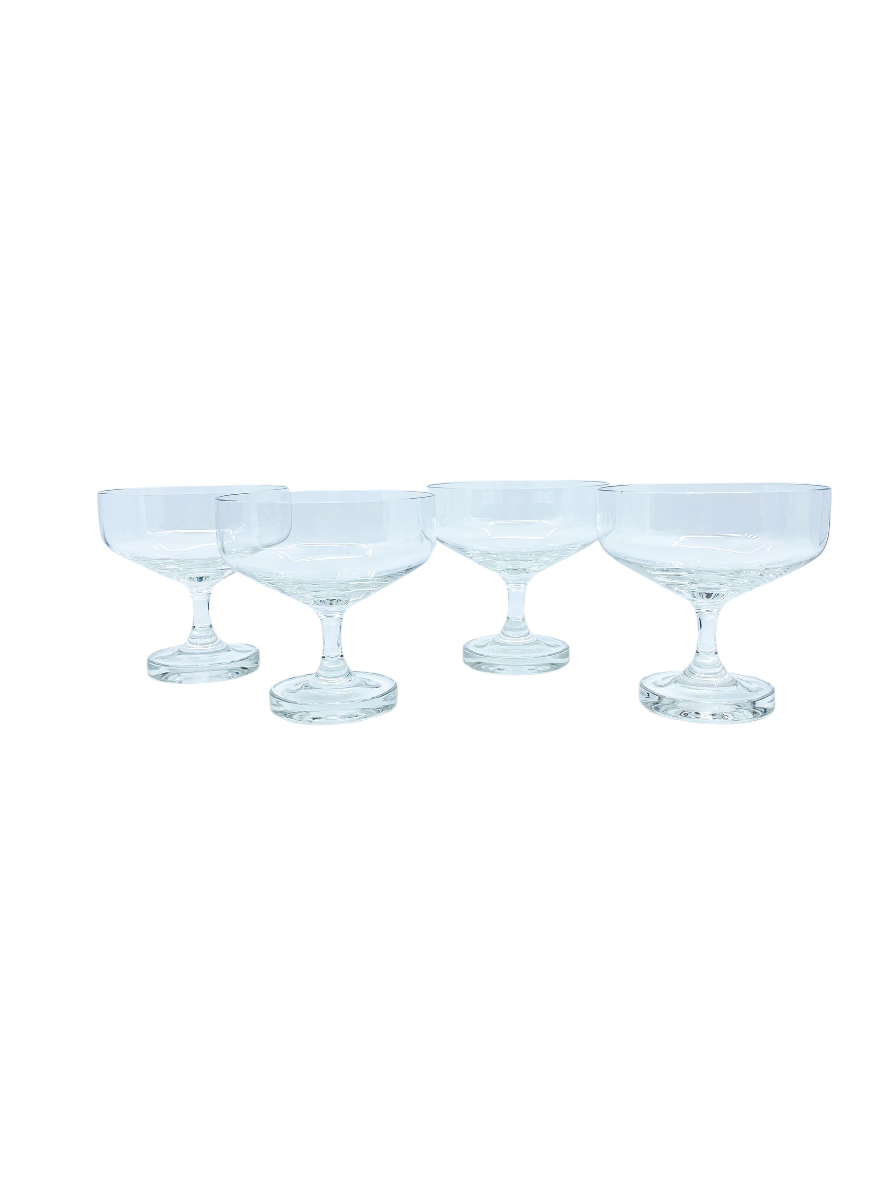 Vintage Tapio Wirkkala for Rosenthal Crystal Coupe Glasses, Set of 4