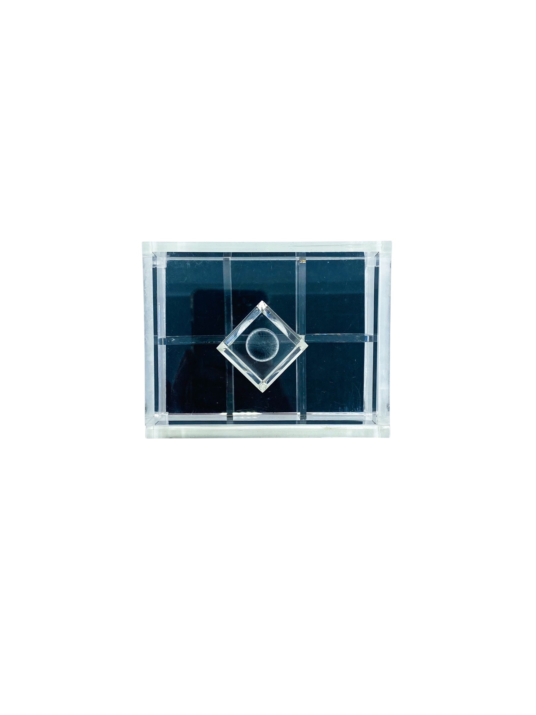 Vintage Lucite & Felt Sectioned Jewelry Box