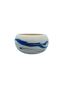 Nemadji Blue Swirl Pottery Bowl