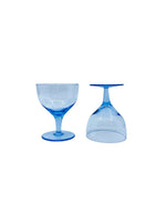 Vintage Short Blue Cocktail Cordial Glasses, Set of 4
