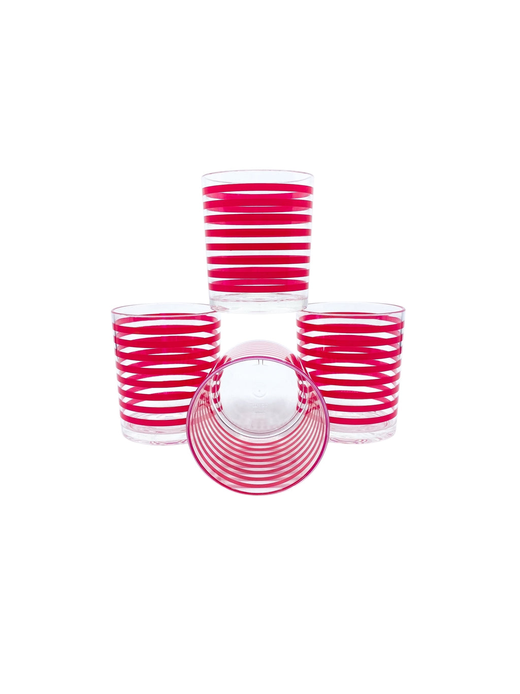 Vintage Towle Striped Acrylic Glasses, Set of 4