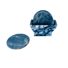 Black Marble Coaster Set, Set of 6