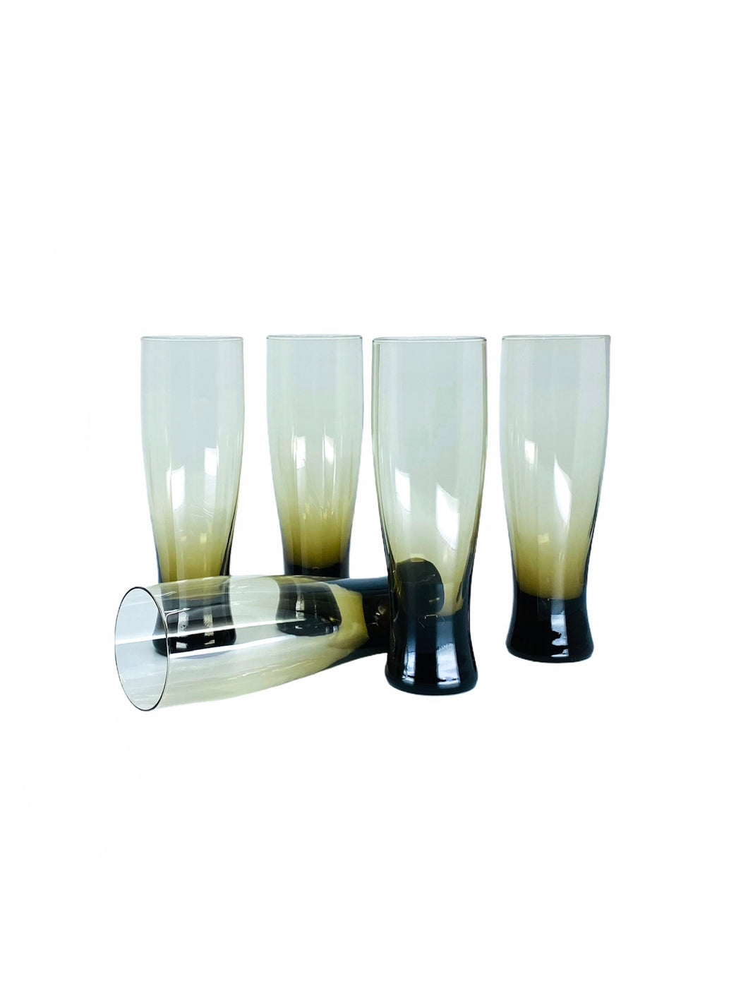 Smokey Tallboy Glasses, Set of 5