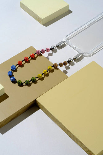 Ossa: Rainbow Pave Disco Ball Wristlet