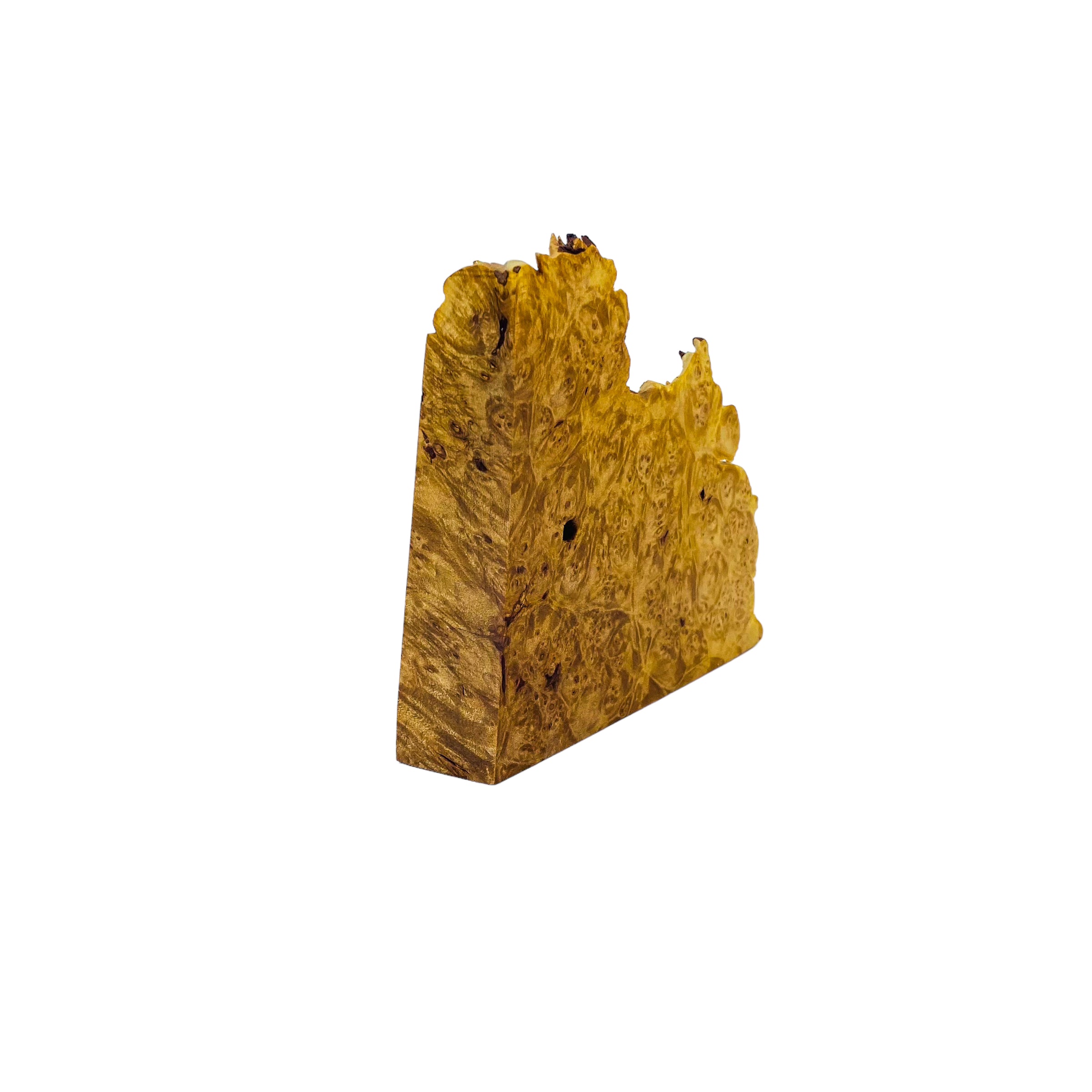 Maple Burl Quartz Clock, Signed 99’